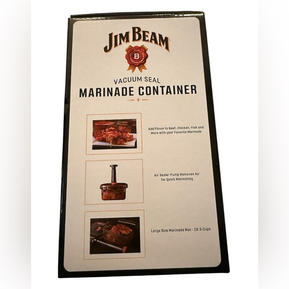 Jim Beam Black and‎ Red Vacuum Seal Marinade Container - Picture 2 of 5